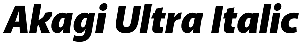 Akagi Ultra Italic Font