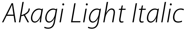 Akagi Light Italic Font