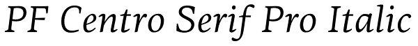 PF Centro Serif Pro Italic Font