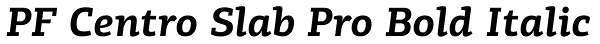 PF Centro Slab Pro Bold Italic Font