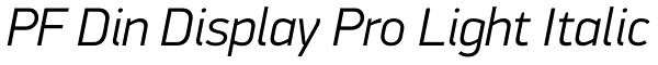 PF Din Display Pro Light Italic Font