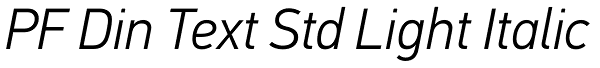 PF Din Text Std Light Italic Font