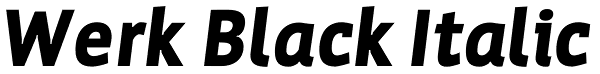 Werk Black Italic Font