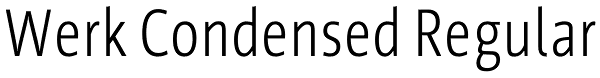 Werk Condensed Regular Font