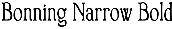 Bonning Narrow Bold Font