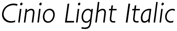 Cinio Light Italic Font