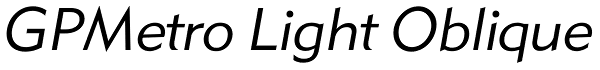 GPMetro Light Oblique Font