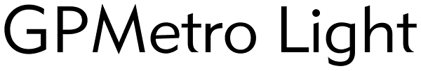 GPMetro Light Font