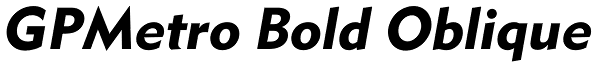 GPMetro Bold Oblique Font