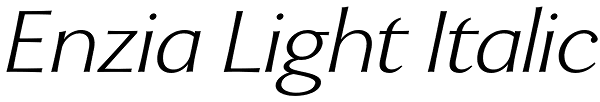 Enzia Light Italic Font