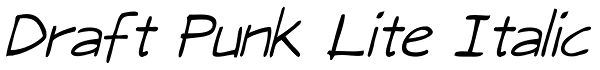 Draft Punk Lite Italic Font