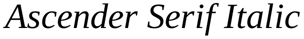 Ascender Serif Italic Font