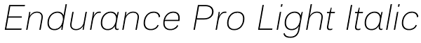 Endurance Pro Light Italic Font