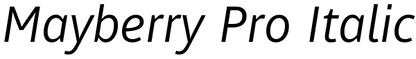 Mayberry Pro Italic Font