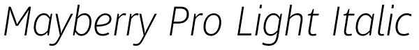 Mayberry Pro Light Italic Font