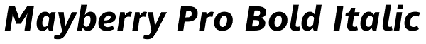 Mayberry Pro Bold Italic Font