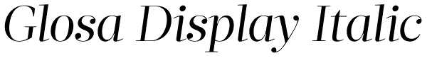 Glosa Display Italic Font