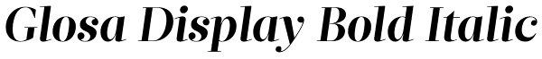 Glosa Display Bold Italic Font