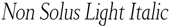 Non Solus Light Italic Font