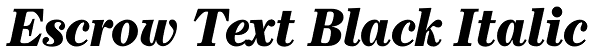 Escrow Text Black Italic Font