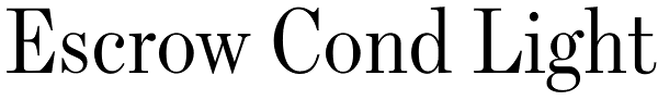 Escrow Cond Light Font