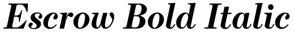 Escrow Bold Italic Font