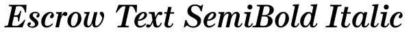 Escrow Text SemiBold Italic Font