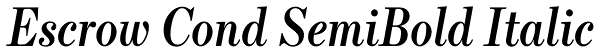 Escrow Cond SemiBold Italic Font