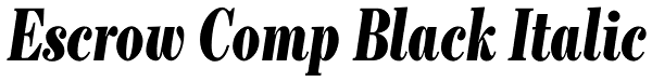 Escrow Comp Black Italic Font