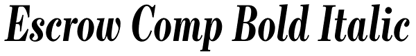 Escrow Comp Bold Italic Font