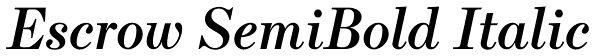 Escrow SemiBold Italic Font