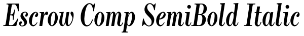 Escrow Comp SemiBold Italic Font