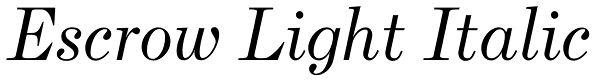 Escrow Light Italic Font