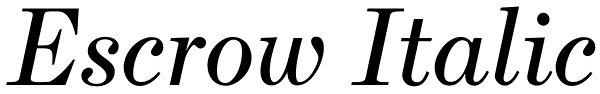 Escrow Italic Font