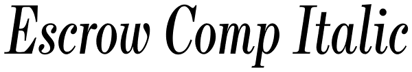 Escrow Comp Italic Font