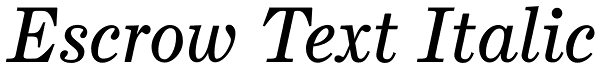 Escrow Text Italic Font