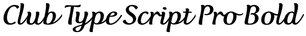 Club Type Script Pro Bold Font