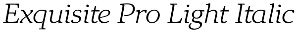 Exquisite Pro Light Italic Font