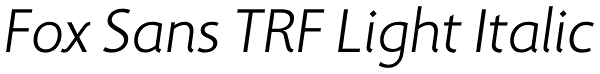 Fox Sans TRF Light Italic Font