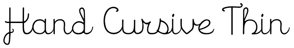 Hand Cursive Thin Font