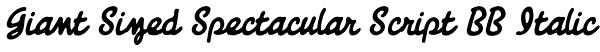 Giant Sized Spectacular Script BB Italic Font