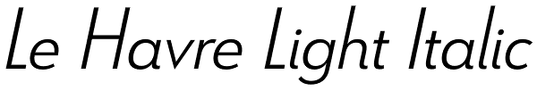 Le Havre Light Italic Font