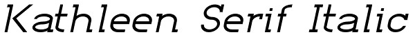 Kathleen Serif Italic Font