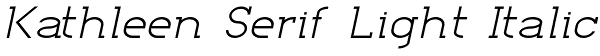Kathleen Serif Light Italic Font