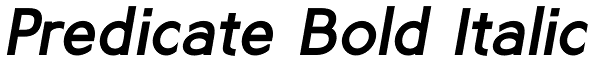 Predicate Bold Italic Font