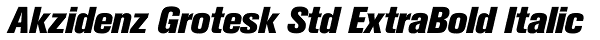 Akzidenz Grotesk Std ExtraBold Italic Font