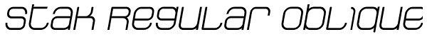 Stak Regular Oblique Font