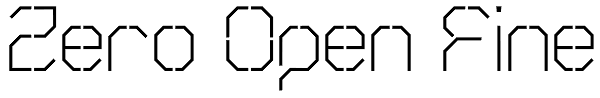 Zero Open Fine Font