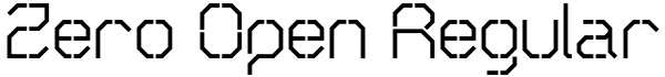 Zero Open Regular Font