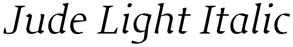 Jude Light Italic Font